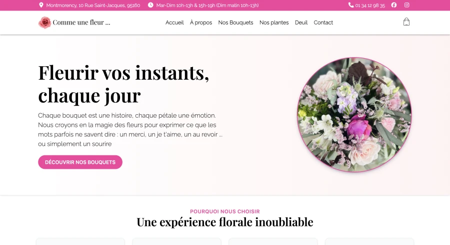 Création site e-commerce Comme une Fleur – Digitallexs agence web Pyrénées-Orientales